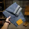 Мужские джинсы 2024, весенние высококачественные свободные рваные брюки больших размеров, стильная одежда, эластичные брюки длиной до щиколотки, суб