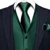 Silk Vest for Men Oversized 4XL Black Silver Green Pink Red Purple Gold Slim Suit Waistcoat Hanky Cufflinks Set Barry Wang 240228