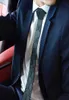 Stile classico geometrico cravatta nera a nido d'ape acrilico opaco moda sottile cravatta cravatta esagonale scatola regalo aziendale camicia blazer gioielli A2984111