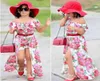 Summer Toddler Kid Girl Floral Dress 3pcs Bez rękawów marszczony z ramion szorty spódnica moda na zewnątrz garnitur dla niemowląt 2108044202575