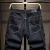 Men's Shorts Summer Black Denim with Multiple Straight Pockets Casual Fashion Splicing Mens Cargo Shorts J240228