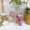 Dekoratif Çiçekler 60X Preslenmiş Kurutulmuş Doğal Mor Daisy Çiçek Bitki Herbaryum Mücevher İşareti Kartpostal Telefon Kılıfı PO Frame Craft DIY