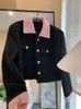 Tempérament Tweed veste femmes Ropa Mujer Vintage mode tunique vêtements d'extérieur bureau dame coréenne lâche élégant manteau Y2k vêtements 240226