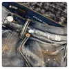 jeans firmati da uomo viola pantaloni denim pantaloni moda C1 design alto dritto retrò streetwear pantaloni sportivi casual pantaloni da jogging pantaloni lavati vecchi jeans CSD2402283-12