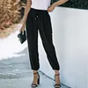 Pantaloni da donna Nuova vita alta con lacci Piccoli piedi Cravatta per donna Tinta unita Stile versatile Casual