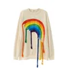 Männer Hoodies High Street Regenbogen Quaste Design Sweatshirt Für Frauen Frühling Mode Chic Drop Ärmeln Lose Pullover Hoodie Männer