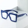 Zonnebrilmonturen Vintage Trendy Groot Frame Anti Blauw Licht Bril Voor Vrouwen Vierkante Computer Kantoor Brillen Stralen Blokkeren Elegant