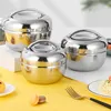 Stainless Steel Double Layer Round Bento Box Food Container Lunch Box For Kids Kitchen Food Box Tableware Thermos Lunch Box 240219