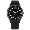Kreatywna zabawa kwarcowa zegarek dla mężczyzn Black Dial Quartz Watches Wygodne czarne skórzane paski na rękę dla mężczyzn H1012280S