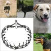 Colares de treinar cães de metal colar de gola removível Cadeia de link para animais de estimação ajustável colar de pico de aço inoxidável com ponta de borracha confortável