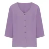 Kvinnors blusar Chiffon Blus V Neck -knäppt Cardigan Långärmad Top Solid Shirt Loose Office Office Wear Plus Size Shirts