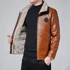 Hommes vestes en cuir d'hiver automne et hiver manteau de fourrure avec polaire fourrure chaude veste en polyuréthane Biker vestes en cuir chaud S-4XL 240228