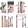 Mascara 4D Double-Ended Water-Proof Mascara Fiber Thick Volume Cring Lengthening Rose Gold Plating Natural Non-Smudge Cosmetic Makeup Dhf87