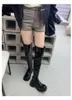 Thigh High Heel Ankle Boots Leather Sugar Over Knee For Women Autumn Winter Slim Square Head Thick Bottom Tall Boots Heels Trend 230830