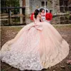 ローズゴールドスパンコールQuinceanera Dresses Aptique恋人ネックラインプロムボールガウンカスタムメイドのフリル