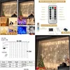 LED-Lichterketten, USB-LED-Vorhang-Lichterketten, Girlanden-Fernbedienung, für Weihnachten, Ramadan, Gartendekoration im Freien, Dr. Dhgux