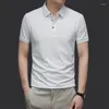 Men's Polos Basic Summer Solid Color Polo Shirts Business Casual Turn-down Collar Stylish Button Clothing Short Sleeve Daily T-shirts