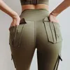 Kadın Pantolon Capris Kadın Yoga Fitness Pantolon Yüksek Bel Kalça Kaldırma Sıkı Sporları Çalıştıran Jeggings Karın Kontrolü Cep S-2XL