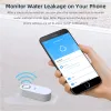 Rilevatore Tuya Lavora da solo WiFi Rilevatore di perdite d'acqua nel pavimento Rilevatore di perdite d'acqua Rilevatore di perdite di gocciolamento Rilevatore di allagamento 120DB Avviso sonoro APP Notifica di allarme remoto