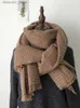스카프 가을 겨울 새로운 복고풍 모방 캐시미어 격자 여성 스카프 패션 우아한 편안한 두꺼운 따뜻한 니트 칼라 긴 숄 Q240228