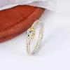 Trumium Genuine 925 Sterling Silver Gold Knot Rings for Women Girls Female Finger ring Jewelry Birthday Gift for Friend 240220