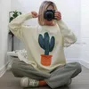 Women's Sweaters GIGOGO Cactus Designer Womens' Sweater Winter Warm Knitwear Oversized Casual Loose Woman Pullover Knit Cozy Soft Jumper