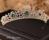 New Flaw Green Strass Corona dorata Tiara nuziale Corona femminile Accessori per capelli da sposa Y190513026341384