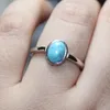 Cluster Rings AKAC Natural Original Turquoise 925 Sterling Silver Ring Stone Size Approx6 8mm Send Randomly