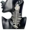 Boucles d'oreilles de luxe en strass Ultra Flash, squelette pour dames, personnalité tendance, cristal scintillant, bijoux fins, vente en gros, 2024