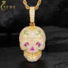 Fin Hip Hop Mens Jewelry Gold Plated 925 Sterling Silver VVS Moissanite Diamond Colored Cz Iced Out Ghost Rider Pendant