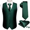 Silk Vest for Men Oversized 4XL Black Silver Green Pink Red Purple Gold Slim Suit Waistcoat Hanky Cufflinks Set Barry Wang 240228