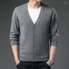 Men's Sweaters Mens Wool Knitwear Autumn & Winter Thick Cashmere Cardigan Male Single Breasted Pure Sweater V-Neck Warm Knit Coat