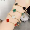 Bracelets Motif Fashion Leaf Clover Bracelet Luxury Jewerly Designer For Woman Rose Silver Shell Women Chain Men Fashion Perfect 240228