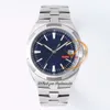 8F Overseas 4500V Ultra-Thin A5100 Auto Winding Automatic Mens Watch 41mm Blue Stick Dial Pulseira de aço inoxidável Super Edition Relógios Puretime Reloj Hombre