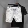 Pantalones cortos para hombres 2022 coreano retro japonés sueltos pantalones cortos de mezclilla rectos pantalones casuales para niños pantalones vaqueros cortos blancos de hip hop J240228