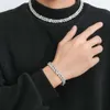 Mossan Diamond Miami 10mm Wide Pig Nose Trend Bracelet Micro-inset Zircon Cuban Chain Male and female rapper Hip Hop bracelet