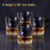 Verktyg EcoFriendly 4 Ball Ice Maker Crystal Clear Ice Ball Press sfärisk whisky Tray Mold BubbleFree Ice Cube Maker Ice Box Mögel