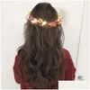 Hair Accessories 20Pcs/ Colorf Christmas Party Glowing Wreath Halloween Crown Flower Headband Women Girls Led Light Up Hair Hairband D Dh1Ai