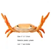 Decorative Figurines Animal Design Single Pen Holder High Stability Plastic Weightlifting Crab For Office