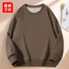 Oversize Winter Warm ONeck Sweatshirts Mens Solid Basic Pullover Tops Fleece Lined Casual Loose Male Hoodies 240228