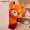 Kissen Kuscheliger roter Panda, gefüllte Anime-Figur, Puppe, verwandelte Plüschpuppe, flauschiges Haar, rote Waschbär-Tiere, Umarmung, Wurfkissen, Geschenk für Kinder und Mädchen