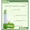 Губная помада Peinifen Aloe Vera Lipstick Изменение цвета Увлажняющие помады 99% Успокаивающий гель Длительное настроение Помада для губ Макияж для губ Dr Dhv5H