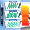 Pen 168 marcadores de colores Juego de bolígrafos Dibujo de doble cabeza Dibujo Athlighter Profesional Profesional Manga Escuela Suministros Papelería
