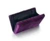 Greygreennavy Bluepurple Velvet Fabric Hard Case Box Clutch Bagイブニングバッグレディースパーティープロムウェディング240223