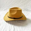 BERETS CLASSIC WESTER COWBOY HAT MOVE Män kvinnor svart jazz rullar upp grim bred mode färgad vinterhöst sombrero hombre