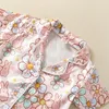 衣料品セットシティシューターイースターキッズガールズボーイズパジャマセット半袖花柄のボタンシャツとショートパン