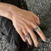 Кольца-кластеры, двухслойное кольцо ручной работы из стерлингового серебра 925 пробы в деконструированном виде для мужчин и женщин, модное усовершенствованное INS, пионерский дизайн, хип-хоп