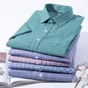 Plus Large Size 6XL 5XL 100% Cotton Mens Plaid Shirts Short Sleeve Thin Summer Luxury Standard Fit Checked Casual Shirt For Men 240219