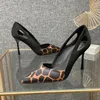 Elbise ayakkabıları seksi kaliteli topuklu leopar pompaları sivri ayak parmağı sığ zarif ofis kadın moda tasarımcısı parti elbiseleri düğün