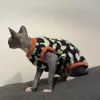 Sphnyx Cat Clothes Jambe courte Chat tricoté vintage Pull Devon Rex Hiver Épais vêtements de maison ManteauManches longues Loungewear pour animal de compagnie 240320